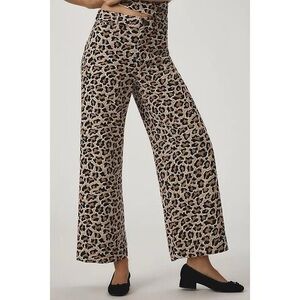 NWT Maeve The Ettie Colette high-rise crop leopard-print wide-leg pant